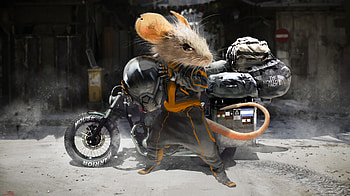Art, Motorcyclist, Helmet, Motorcycle, Mouse HD wallpaper