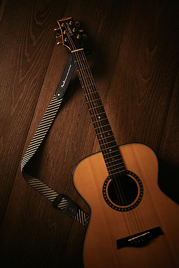 Music, Wood, Wooden, Brown, Guitar, Musical Instrument, Acoustic Guitar HD phone wallpaper