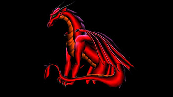 Fantasy Dragon, dragon, black, fantasy, red HD wallpaper