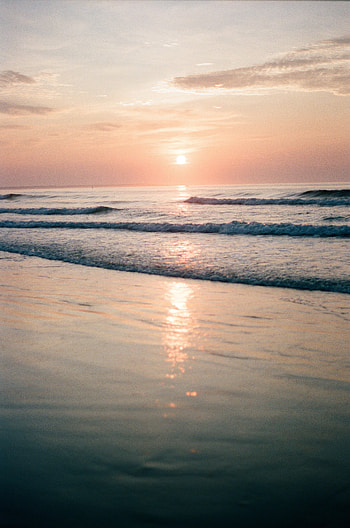 Nature, Water, Sunset, Sea, Waves, Shore, Bank HD phone wallpaper