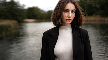 Girl Shot Hair Portrait Lake Side, girls, model, hairs, portrait HD wallpaper
