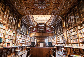 Discover the intricate design and rich history of the Livraria Lello bookstore in Porto, Portugal. HD wallpaper