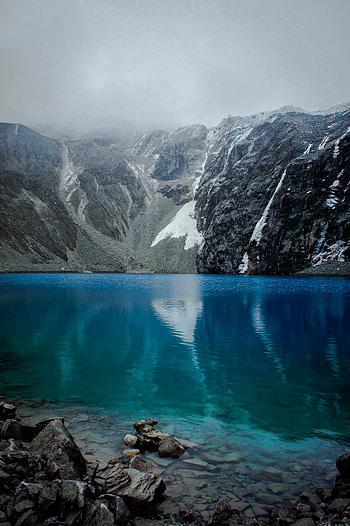 Nature, Stones, Mountains, Clouds, Rocks, Lake HD phone wallpaper