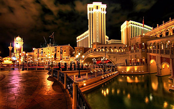 Cities, Water, Night, Venice, Las Vegas, City, Lights, Reflection, Bridge, Brightly, Handsomely, It's Beautiful, Burn, Hotel, Are Burning HD wallpaper