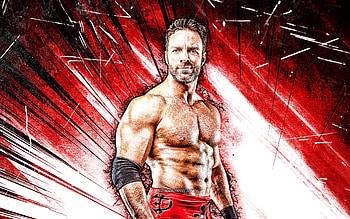 LA Knight, grunge art, american wrestler, WWE, Eli Drake, red abstract rays, wrestling, Shaun Ricker, wrestlers, LA Knight HD wallpaper