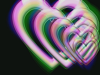 rainbow , hearts, large rainbow, smalll HD wallpaper