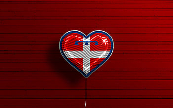 I Love Piedmont, , realistic balloons, red wooden background, Day of Piedmont, italian regions, flag of Piedmont, Italy, balloon with flag, Piedmont flag, Piedmont HD wallpaper
