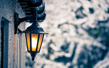 Winter, lantern, light, snow HD wallpaper