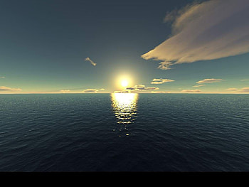 time travel, blue, sea, sky, nature, sunset HD wallpaper