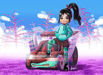 Vanellope Von Schweetz Fan Art, wreck-it-ralph-2, 2018-movies, movies, animated-movies, artist, artwork, deviantart HD wallpaper