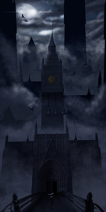 Art, Night, Lock, Dark, Fog HD phone wallpaper