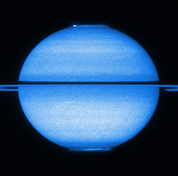 Saturn's Double Light Show, space, saturn, hubble HD wallpaper