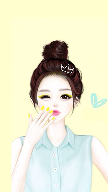 Cute Cartoon Girl, Korean HD phone wallpaper