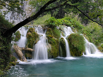 Cachoeira, trees, waterfall, nature, beauty HD wallpaper