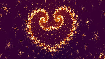 Abstract, Fractal, Glow, Heart, Swirling, Involute HD wallpaper