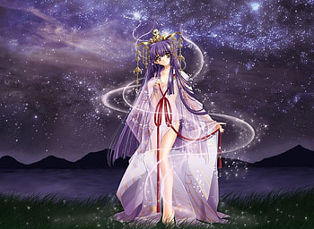 Moonlight Lady, sexy, magical, cute, stars HD wallpaper