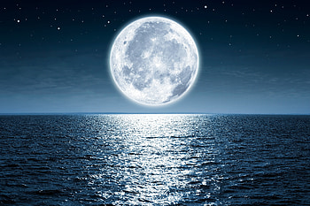 Moon Sea Night , moon, sea, night HD wallpaper