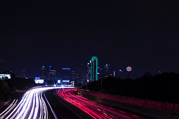Cities, Night, City, Shine, Light, Road HD wallpaper