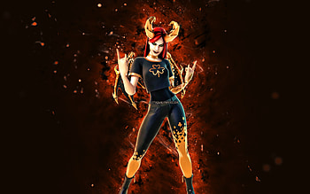 Tough Luck Haze, , orange neon lights, Fortnite Battle Royale, Fortnite characters, Tough Luck Haze Skin, Fortnite, Tough Luck Haze Fortnite HD wallpaper
