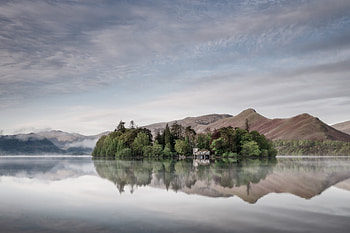 Derwent Isle House, Derwent Water, Keswick, England, nature, reflection HD wallpaper