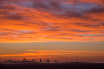 Landscape, Nature, Clouds, Dawn, Fog, Field HD wallpaper