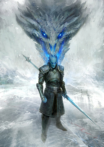 White walker, knight king, dragon, game of thrones, art HD phone wallpaper