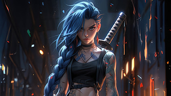 Explosive Mayhem Jinx In Arcane, jinx-league-of-legends, ai-girls, ai, arcane, netflix, tv-shows, league-of-legends HD wallpaper