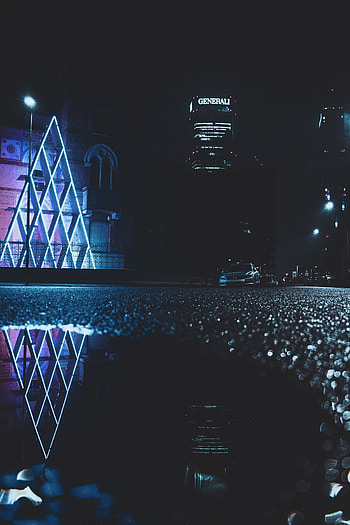 Cities, Architecture, Building, Car, Asphalt, Night City HD phone wallpaper