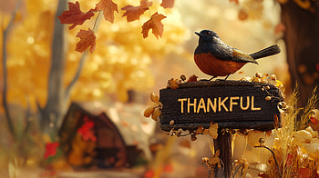 Thankful: A Ultra of Autumn Serenity, bird, Autumn, nature, scenery HD wallpaper