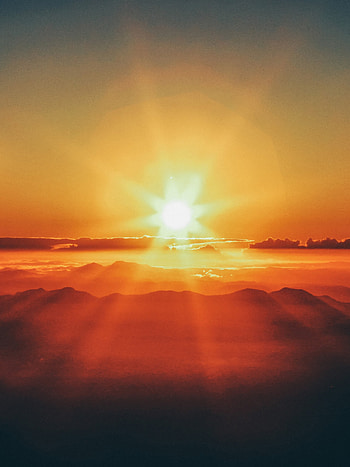 Scenic sunset, Cloudy skies, Breathtaking view, Serene atmosphere HD phone wallpaper