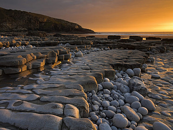 Landscape, Sunset, Stones HD wallpaper