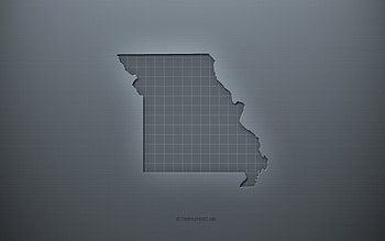 Missouri map, gray creative background, Missouri, USA, gray paper texture, American states, Missouri map silhouette, map of Missouri, gray background, Missouri 3d map HD wallpaper