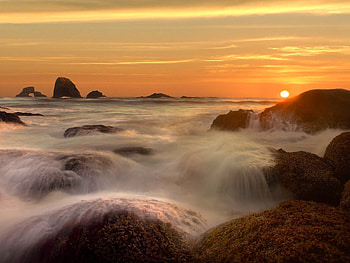 Landscape, Water, Rivers, Sunset, Sun HD wallpaper