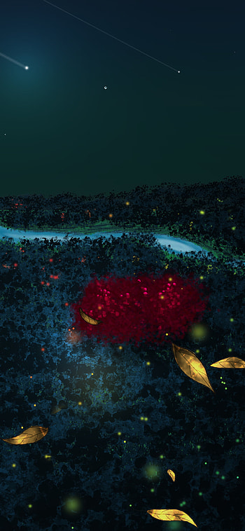 Forest on another planet, painting, planet, artistic, landscape HD phone wallpaper