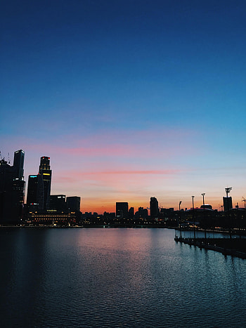 Cities, Water, Twilight, City, Building, Skyscrapers, Dusk HD phone wallpaper