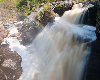 Gabbro Falls, falls, bush, water, rock HD wallpaper