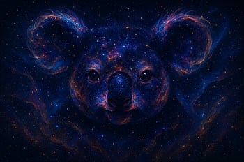 Cosmic Koala, koala, galaxy, space, Stars, cosmic HD wallpaper