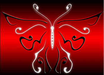 Butterfly, abstract, red HD wallpaper