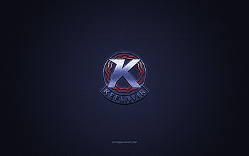 Keflavik IF, Icelandic football club, blue logo, blue carbon fiber background, Besta-deild karla, football, Keflavik, Iceland, Keflavik IF logo HD wallpaper