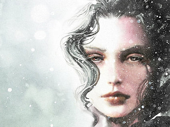 Spring's Snow, fantasy, snow, girl, spring, woman, female HD wallpaper