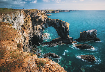 Arch, coast, aerial view, ocean HD wallpaper