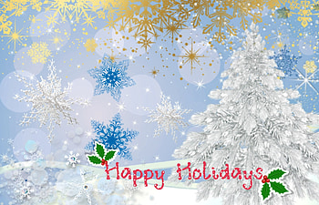 Christmas, White, snowflakes, tree HD wallpaper