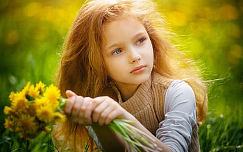 girl, flowers, abstract, graphy HD wallpaper