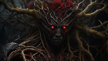 Tree Monster, tree, monster, flower, scary, forest HD wallpaper