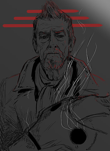 Sketch of John Hurt, Man of War, Doctor Who fan art, Mysterious intrigue HD phone wallpaper