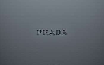 Prada logo, Gray background, Creative design, High-quality HD wallpaper