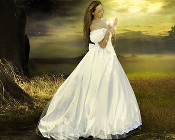 Look Into Me, lady, white, light, sphere, female HD wallpaper