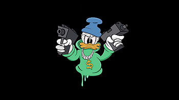 Donald Duck Oled , donald-duck, cartoons, dark, black, oled, artist, artwork, digital-art HD wallpaper