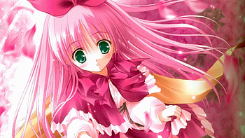 Cute-pink-hair-anime-girl-- HD wallpaper