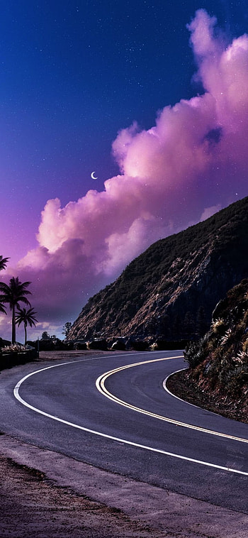 Road view, cloud, sky HD phone wallpaper